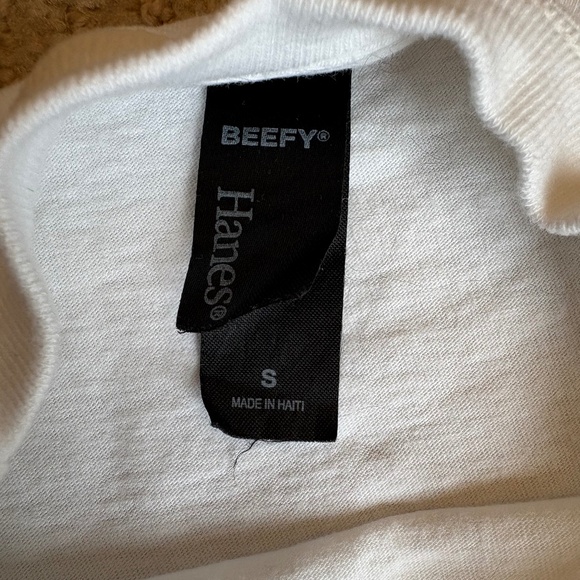 Hanes Beefy Tee Land Rover logo t-shirt white Small - Picture 7 of 8